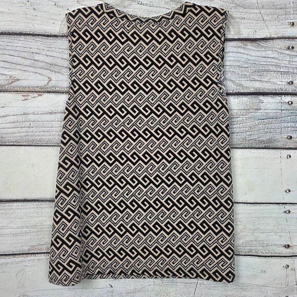 80 Park XL Geometric Sleeveless Blouse Black White - Picture 3 of 6